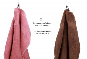 Betz 10 Piece Towel Set PREMIUM 100% Cotton 10 Guest Towels Colour: old rose & hazel