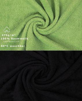 Betz 10 Piece Wash Mitt Set PREMIUM 100% Cotton 10 Wash Mitts Colour: black & apple green