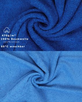 Betz Juego de 10 toallas PREMIUM 100% algodón en azul y azul claro