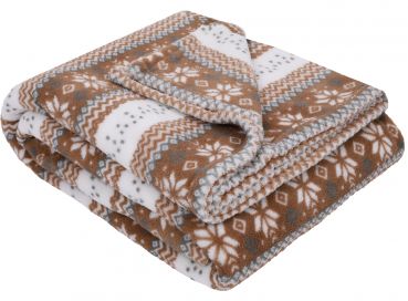 Betz Cuddly Blanket SNOWFLAKES Colour: beige/brown Size: 150 x 200 cm