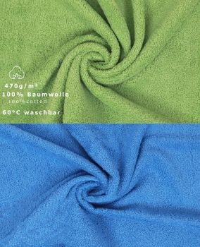 Betz 10-tlg. Handtuch-Set CLASSIC 100% Baumwolle 2 Duschtücher 4 Handtücher 2 Gästetücher 2 Seiftücher Farbe apfelgrün und hellblau