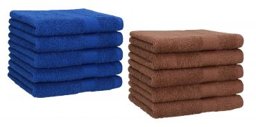 Betz 10 Piece Towel Set PREMIUM 100% Cotton 10 Guest Towels Colour: royal blue & hazel