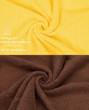 Lot de 10 serviettes d'invités Premium couleur: jaune / marron noisette, qualité 470g/m², 10 serviettes d'invité 30x50 cm en coton de Betz