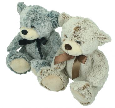 Betz Plüschtier Set KLEINE TEDDYS 2 Stück Plüschtiere Kuscheltiere Stofftiere Farbe grau und braun