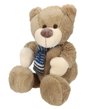 Betz BÄR MIT SCHAL Teddybär Stofftier Plüschtier Kuscheltier Farbe braun Größe 40 cm