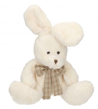 Peluche "lapin avec écharpe" crème 37 cm