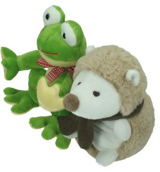 Betz animalitos de peluche 2 unidades juguetes de peluche suaves RANA y ERIZO