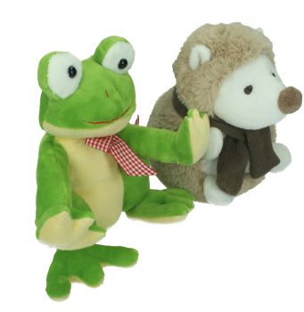 Betz Plüschtier Set FROSCH und IGEL 2 Stück Plüschtiere Kuscheltiere Stofftiere