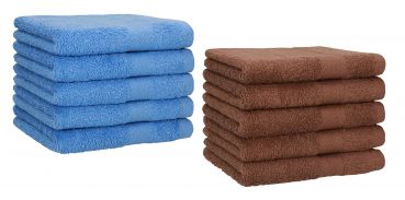 Betz 10 Piece Towel Set PREMIUM 100% Cotton 10 Guest Towels Colour: light blue & hazel