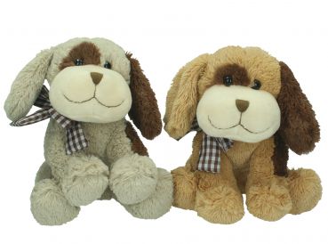 Betz 2 Piece Plush Toy Set Cuddly Toys "Dogs" Colour: beige & brown