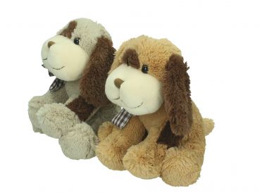 Betz 2 Piece Plush Toy Set Cuddly Toys "Dogs" Colour: beige & brown