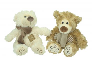 Betz 2 Piece Plush Toy Set Cuddly Toys "Teddy Bears" Colour: brown & cream