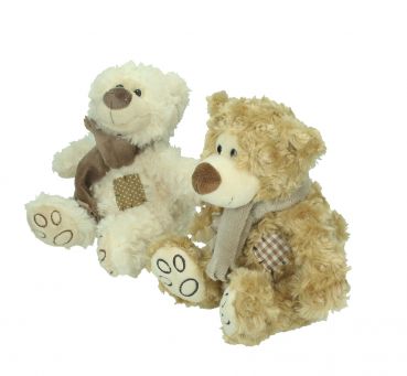 Betz 2 Piece Plush Toy Set Cuddly Toys "Teddy Bears" Colour: brown & cream