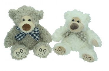 Betz 2 Piece Plush Toy Set Cuddly Toys "Teddy Bears" Colour: grey & white