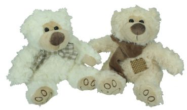 Betz 2 Piece Plush Toy Set Cuddly Toys "Teddy Bears" Colour: white & cream