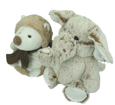 Betz 2 Piece Plush Toy Set Cuddly Toys "Hedgehog & Elephant"