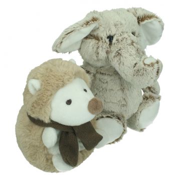 Betz 2 Piece Plush Toy Set Cuddly Toys "Hedgehog & Elephant"