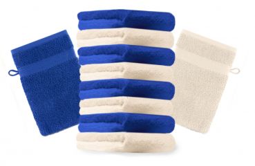 Betz 10 Piece Wash Mitt Set PREMIUM 100% Cotton 10 Wash Mitts Colour: royal blue & beige