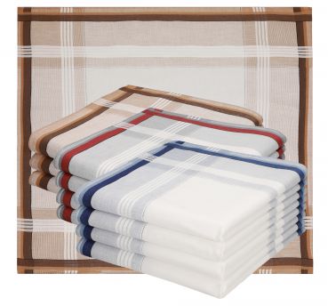 Betz Men Cloth Handkerchief Set Leo 5 Dessin 5 100% Cotton Size 40x40 cm