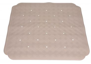 Betz Non-slip Natural Rubber Shower Tub Mat CAIRO with suction cups Colour: savannah sand in 53x53 cm
