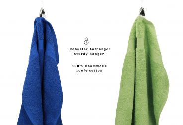 Lot de 10 serviettes Classic, couleur bleu royal et vert pomme, 2 lavettes, 2 serviettes d'invité, 4 serviettes de toilette, 2 serviettes de bain de Betz