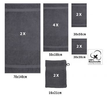 Betz PALERMO Handtuch-Set - 12er Handtücher-Set -  2x Liegetücher - 4x Handtücher – 2x Gästetucher – 2x Waschhandschuhe – 2x Seiftücher