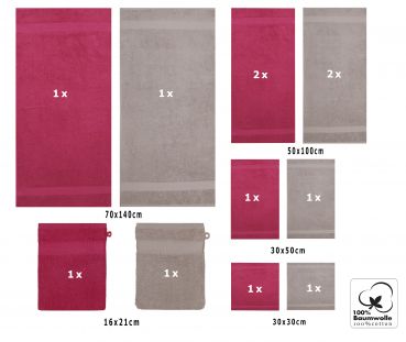 10-tlg. Handtuchset "Premium" - weiß Qualität 470 g/m², 2 Duschtücher 70 x 140 cm, 4 Handtücher 50 x 100 cm, 2 Gästetücher 30 x 50 cm, 2 Waschhandschuhe 17 x 22 cm von Betz - Kopie - Kopie - Kopie - Kopie