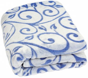Betz Cuddly Blanket With Tendrils Super Soft Colour: blue/white Size: 140 x 190 cm