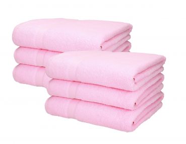Betz Lot de 6 Serviettes de bain XXL PALERMO 100% coton 100x200 cm couleur rose