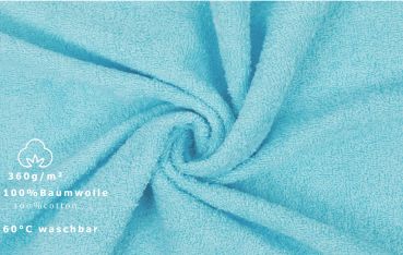 Betz XXL 6 Piece  Bath Towel Set PALERMO 100% Cotton Size 100x200 cm colour turquoise