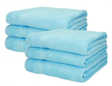 Betz Lot de 6 Serviettes de bain XXL PALERMO 100% coton 100x200 cm couleur turquoise