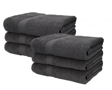 Betz XXL 6 Piece  Bath Towel Set PALERMO 100% Cotton Size 100x200 cm colour anthracite