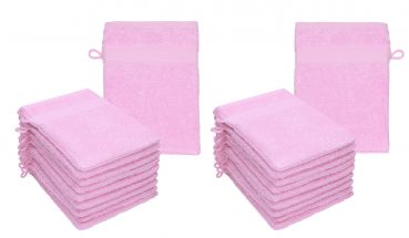 Betz Paquete de 20 manoplas de baño PALERMO 100% algodón tamaño 16x21 cm colore rosa