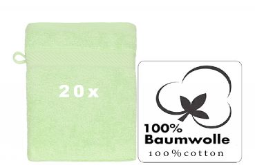 Betz Lot de 20 gants de toilette PALERMO 100% coton taille 16x21 cm couleur vert