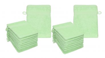 Betz PALERMO Waschhandschuhe 20er SET - Frottee Waschlappen - aus 100% Baumwolle – 16 cm x 21 cm – Farbe Grün