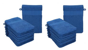 Betz Paquete de 20 manoplas de baño PALERMO 100% algodón tamaño 16x21 cm colore azul