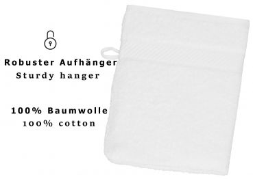 Betz PALERMO Waschhandschuhe 20er SET - Frottee Waschlappen - aus 100% Baumwolle – 16 cm x 21 cm – Farbe Weiß
