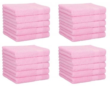 Betz Lot de 20 serviettes débarbouillettes PALERMO taille: 30x30 cm couleur rose