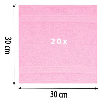 Betz 20 Lavette salvietta asciugamano per il bidet Palermo 100 % cotone misure 30 x 30 cm  colore rosa