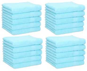 Betz Lot de 20 serviettes débarbouillettes PALERMO taille: 30x30 cm couleur turquoise