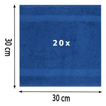 Betz 20 Lavette salvietta asciugamano per il bidet Palermo 100 % cotone misure 30 x 30 cm  colore blu