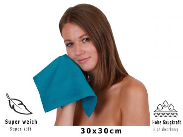 Betz 20 Lavette salvietta asciugamano per il bidet Palermo 100 % cotone misure 30 x 30 cm  colore petrolio