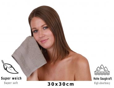 Betz 20 Piece Face Cloth Set PALERMO 100% Cotton  Size: 30 x 30 cm colour stone