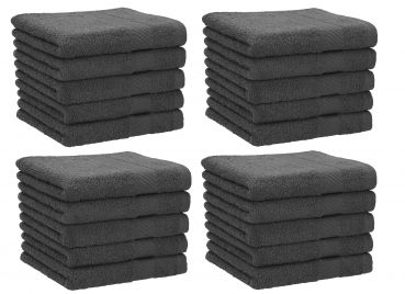 Betz Lot de 20 serviettes débarbouillettes PALERMO taille: 30x30 cm couleur gris anthracite