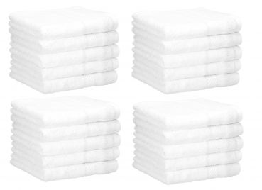 Betz Lot de 20 serviettes débarbouillettes PALERMO taille: 30x30 cm couleur blanc