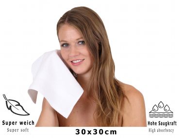Betz paquete de 20 toallas faciales PALERMO tamaño 30x30cm 100% algodón color blanco