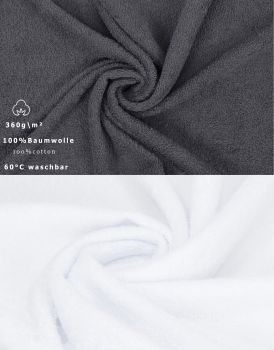 Betz 10 Lavette salvietta asciugamano per il bidet Palermo 100 % cotone misure 30 x 30 cm colore bianco e grigio antracite