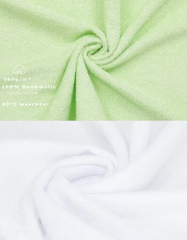 Betz 10 Stück Seiftücher PALERMO 100% Baumwolle Größe 30x30 cm Farbe weiß und grün