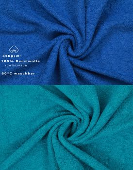 Betz 10 Piece Face Cloth Set PALERMO 100% Cotton 10 Face Cloths Size 30x30 cm blue - petrol
