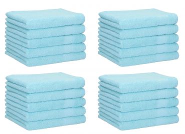 Betz Lot de 20 serviettes d'invité PALERMO 100% coton taille 30x50 cm couleur turquoise